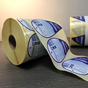 Roll labels for household chemicals